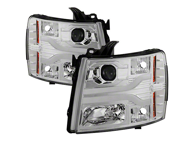 Signature Series Version 3 LED DRL Projector Headlights; Chrome (07-14 Silverado 2500 HD)
