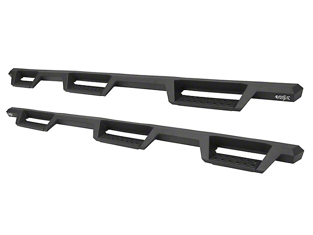 HDX Drop Wheel-to-Wheel Nerf Side Step Bars; Textured Black (07-19 Silverado 2500 HD Crew Cab DRW w/ 8-Foot Long Box)