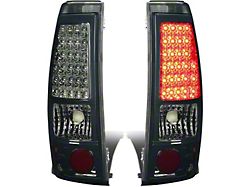 LED Tail Lights; Chrome Housing; Smoked Lens (99-02 Silverado 1500 Fleetside)
