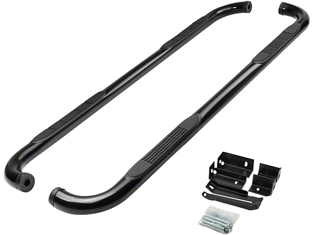 Step Nerf Bar; 3-Inch Round; Black (07-16 Sierra 2500 HD Extended Cab, Double Cab)