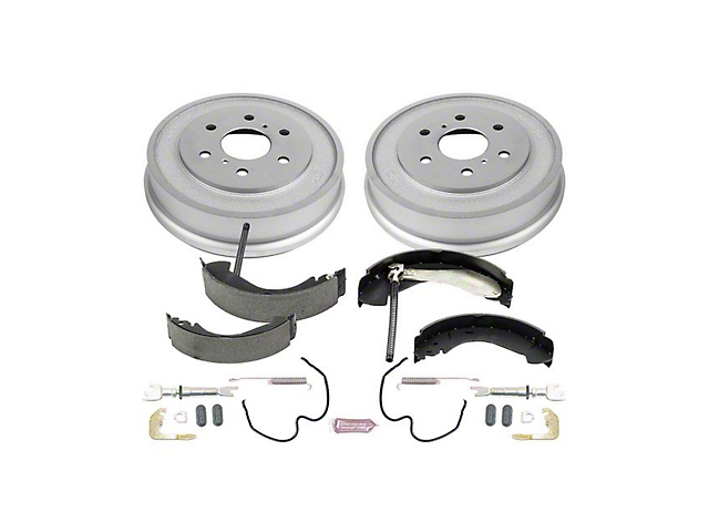 PowerStop OE Replacement 6-Lug Brake Drum and Pad Kit; Rear (05-08 Silverado 1500 w/ Rear Drum Brakes)