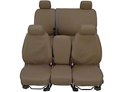 Covercraft SeatSaver Front Seat Cover; Waterproof Taupe; With 40/20/40-Split Bench Seat, Adjustable Headrests, Fold-Down Console and Cupholders without Lid, Storage Under Center Seat; With Seat Airbags (19-22 Silverado 1500)