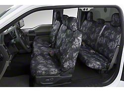 Covercraft SeatSaver Second Row Seat Cover; Prym1 Blackout Camo; With Solid Bench Seat, 2-Adjustable Headrests and Center Shoulder Belt (14-18 Silverado 1500 Double Cab)