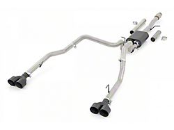 Rough Country Dual Exhaust System with Black Tips; Rear Exit (19-22 6.2L Sierra 1500 w/ Factory Dual Exhaust)