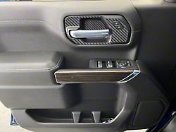 Front Door Handle Surround Accent Trim; Raw Carbon Fiber (19-22 Silverado 1500)