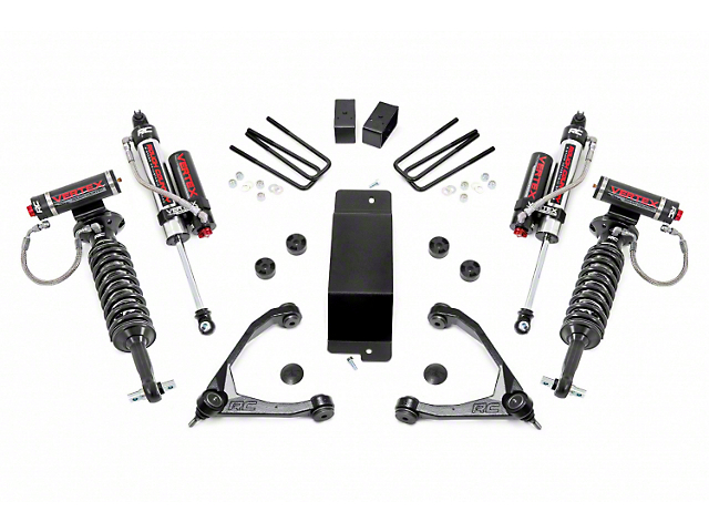 Rough Country 3.50-Inch Suspension Lift Kit with Forged Upper Control Arms, Vertex Adjustable Coil-Overs and Vertex Shocks (07-16 4WD Silverado 1500)