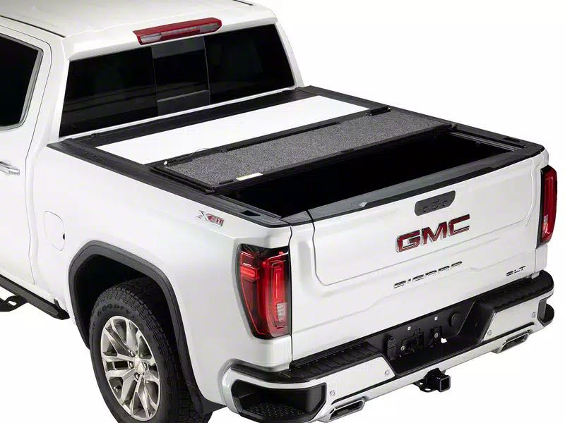 A.R.E. Silverado 1500 Fusion Tri-Fold Tonneau Cover; Pull Me Over Red ...