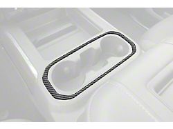 Center Console Cup Holder Surround Accent Trim Only; Domed Carbon Fiber (19-22 Silverado 1500)