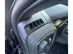 Driver/Passenger Upper A/C Vent Accent Trim; Matte Domed Carbon Fiber (19-22 Silverado 1500)