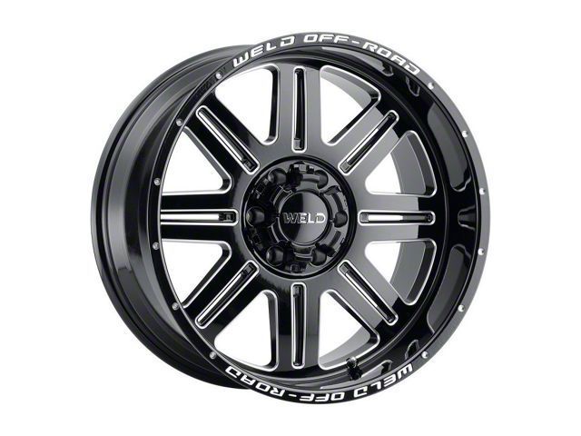 Weld Off-Road Chasm Gloss Black Milled 6-Lug Wheel; 22x10; 13mm Offset (05-15 Tacoma)