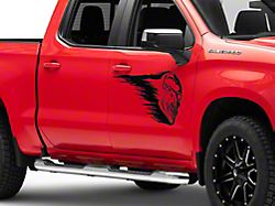 SEC10 Skull Crash Side Graphics; Gloss Black (99-26 Silverado 1500)