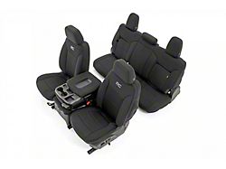 Rough Country Front and Rear Seat Covers; Black (19-23 Silverado 1500 Crew Cab w/o Rear Seat Storage or Cup Holder)