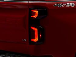 Light Bar LED Tail Lights; Black Housing; Red Smoked Lens (19-22 Silverado 1500 w/ Factory Halogen Tail Lights)