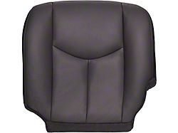 Replacement Bucket Seat Bottom Cover; Driver Side; Very Dark Pewter/Dark Gray Leather (03-06 Silverado 1500)