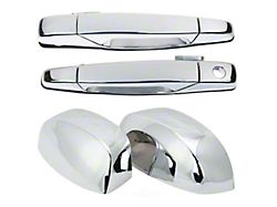Exterior Door Handles and Mirror Cap Trim Kit; Chrome (07-13 Silverado 1500)