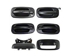 Exterior Door and Tailgate Handles; Front and Rear; Textured Black (04-06 Sierra 1500 Crew Cab)