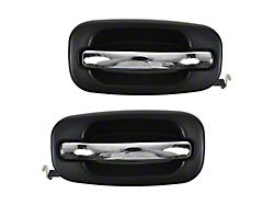 Exterior Door Handles; Rear; Chrome and Black (99-06 Silverado 1500)