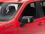 Powered Heated Manual Folding Mirrors with Blind Spot Detection; Textured Black (19-26 Silverado 1500)