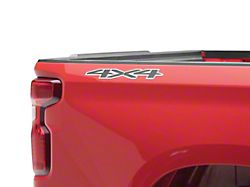 GM 4x4 Decal; Gray/Black (19-26 Silverado 1500)