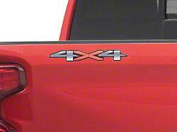 GM 4x4 Decal; Red/Gray Gradient with Black Background (19-26 Silverado 1500)