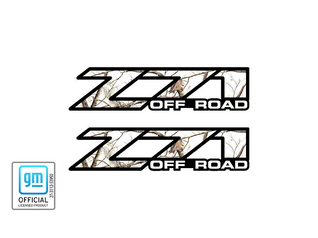 Z71 Off Road Decal; Camo Realtree APS Snow (99-06 Silverado 1500)