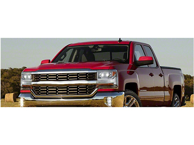 Dual Projectors LED Headlights with Sequential Turn Signals; Black Housing; Clear Lens (16-18 Silverado 1500)