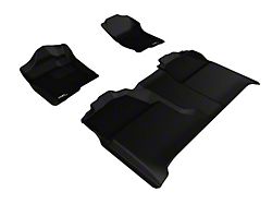 3D MAXpider Custom Fit All-Weather KAGU Series Front and Rear Floor Mats; Black (07-13 Silverado 1500 Crew Cab)