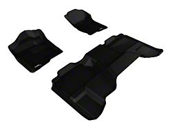3D MAXpider Custom Fit All-Weather KAGU Series Front and Rear Floor Mats; Black (07-13 Silverado 1500 Extended Cab)