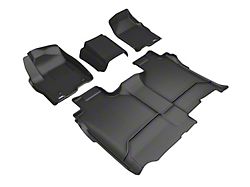 3D MAXpider Custom Fit All-Weather KAGU Series Front and Rear Floor Mats; Black (19-23 Sierra 1500 Crew Cab)