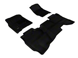 3D MAXpider Custom Fit All-Weather KAGU Series Front and Rear Floor Mats; Black (14-18 Silverado 1500 Double Cab)