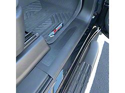 Front Door Sill Plate Overlays; Raw Carbon Fiber (19-22 Silverado 1500)