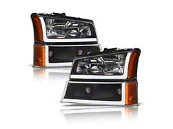 LM Series Headlights; Black Housing; Clear Lens (03-06 Silverado 1500)