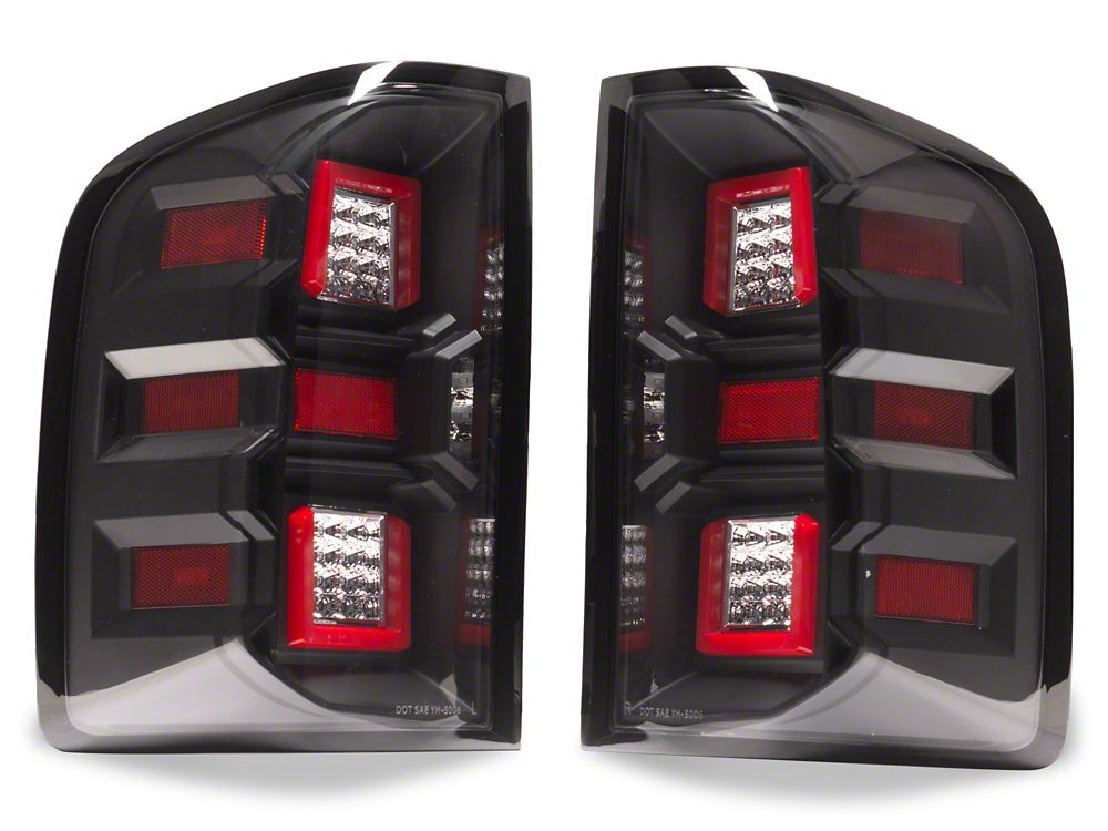 Raxiom LED Dual Ring Tail Lights; Black Housing; Clear Lens