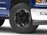 Defiant Wheels DF03 Satin Black and Dark Satin Charcoal 6-Lug Wheel; 18x9; -12mm Offset (14-18 Silverado 1500)