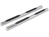 RedRock 4-Inch Oval Straight Side Step Bars; Stainless Steel (19-26 Silverado 1500 Double Cab)