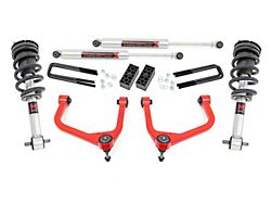 Rough Country Suspension 3.50-Inch Suspension Lift Kit with M1 Struts and Rear M1 Monotube Shocks; Red (19-24 Silverado 1500 w/ Rear Multi-Leaf Pack Springs & w/o Adaptive Ride Control, Excluding Diesel & Trail Boss)