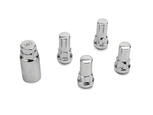 XL Locks with Key for Chrome Acorn Lug Nuts; 14mm x 1.5 (07-22 Sierra 1500)