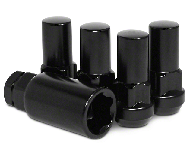 XL Locks with Key for Black Acorn Lug Nuts; 14mm x 1.5 (07-22 Sierra 1500)