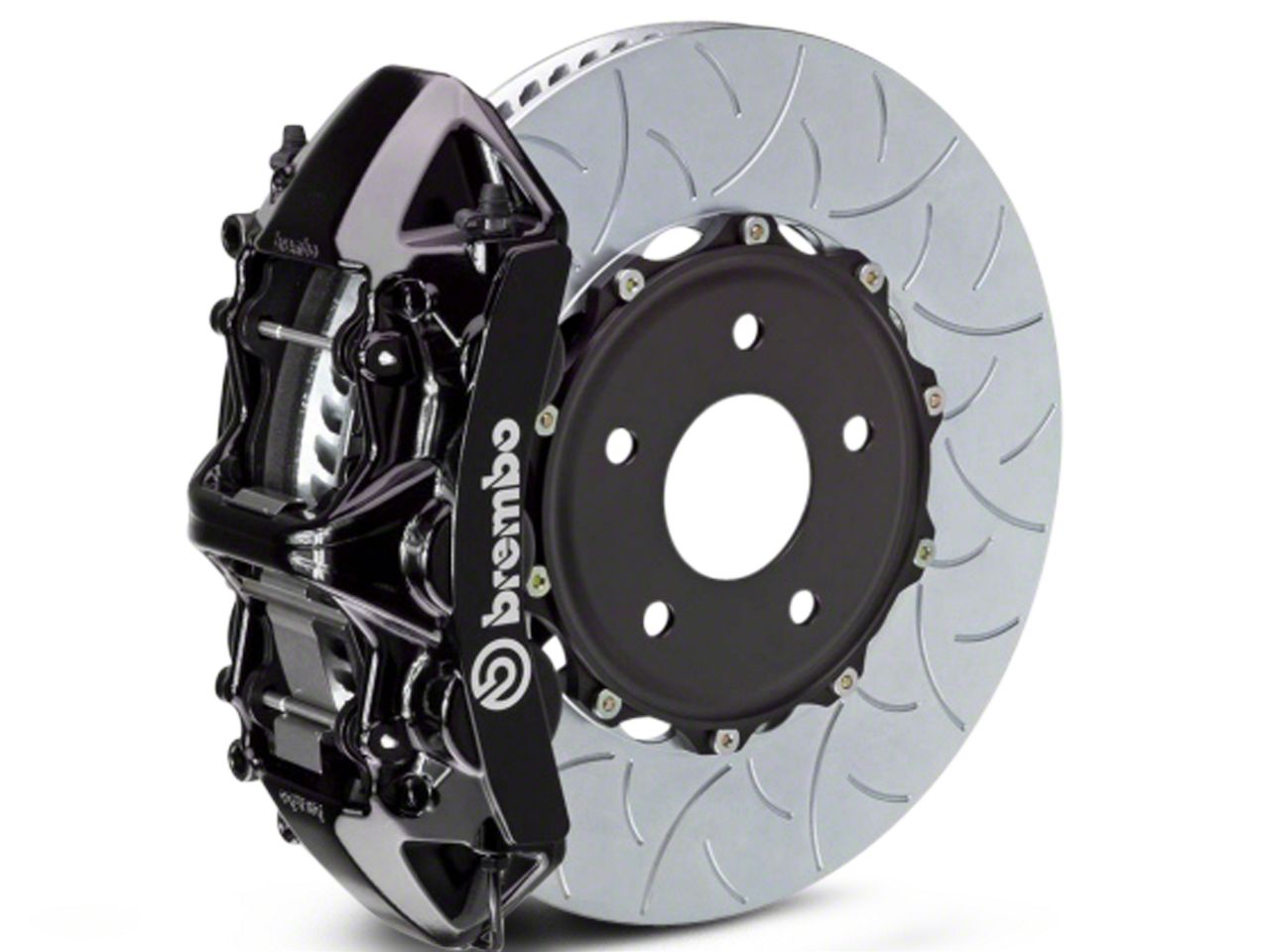 Brembo 14-18 1500 Sierra w/ Alum Fr Knuckles Fr GT BBK 6Pis Cast 2pc 380x34 2pc Rtr Drill-Silver main image 0