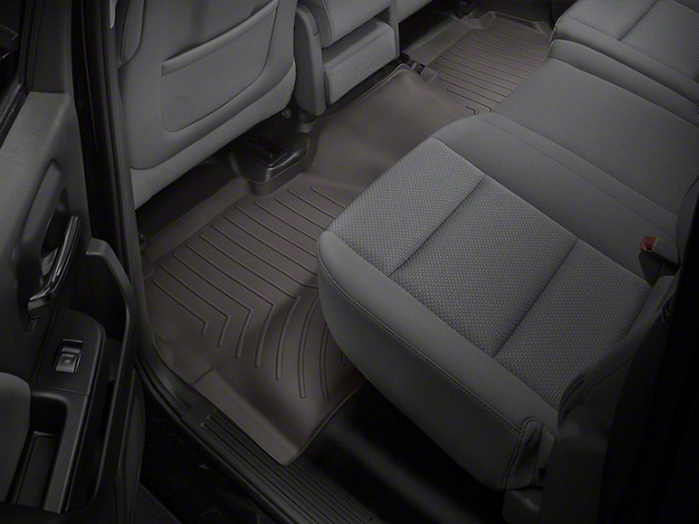 Weathertech DigitalFit Rear Floor Liner with Underseat Coverage; Cocoa (14-18 Sierra 1500 Crew Cab)