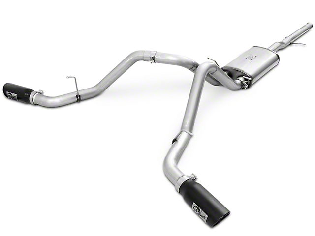 AFE MACH Force XP 3-Inch Dual Exhaust System with Black Tips; Side Exit (14-18 4.3L Sierra 1500)