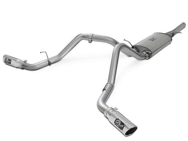 AFE MACH Force XP 3-Inch Dual Exhaust System with Polished Tips; Side Exit (14-18 5.3L Sierra 1500)