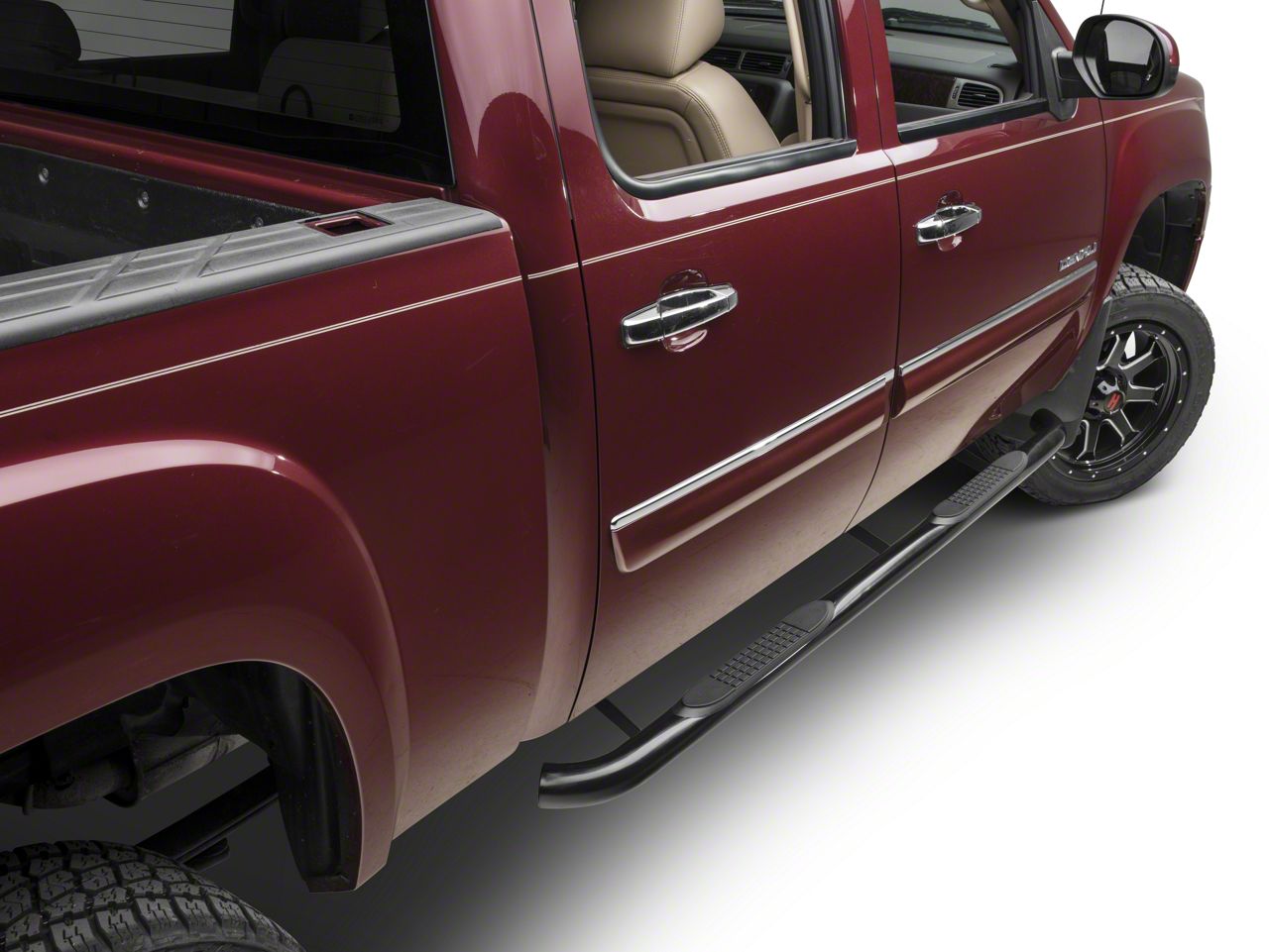 Barricade Sierra 1500 3-Inch Side Step Bars; Rocker Mount; Black ...