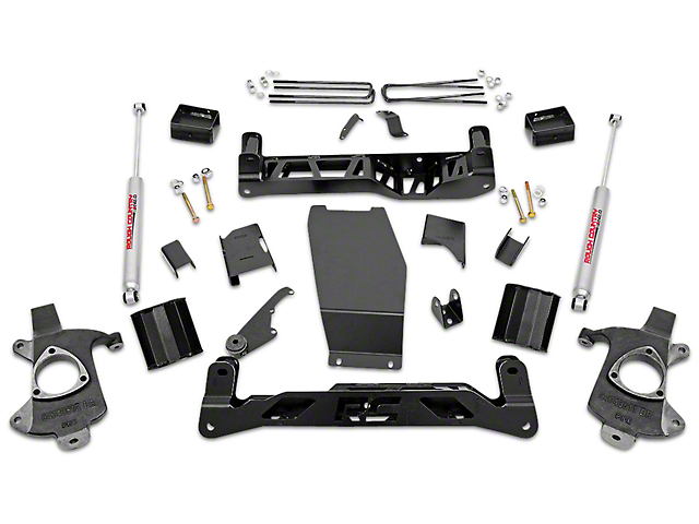 Rough Country 5-Inch Knuckle Suspension Lift Kit with Shocks (14-18 4WD Sierra 1500, Excluding Denali)