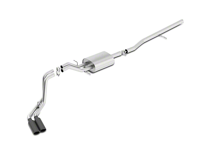 Borla S-Type Dual Exhaust System with Black Chrome Tips; Same Side Exit (14-18 5.3L Sierra 1500)