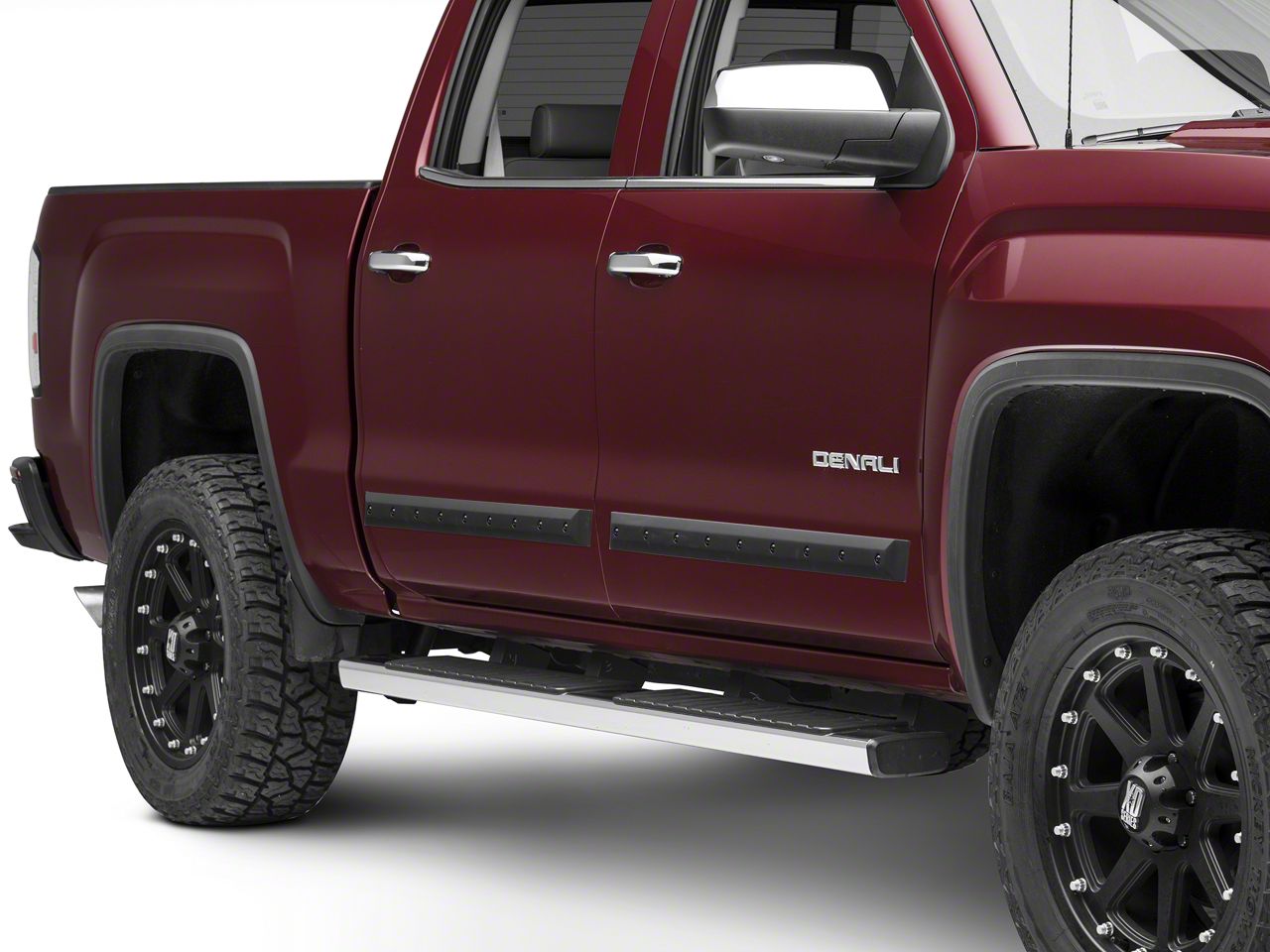 RedRock Sierra 1500 Bolt-On Look Body Side Moldings; Matte Black ...