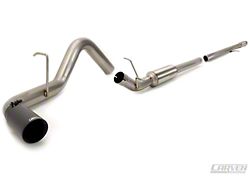 Carven Exhaust Progressive Series Single Exhaust System with Black Tip; Side Exit (10-18 5.3L Silverado 1500)