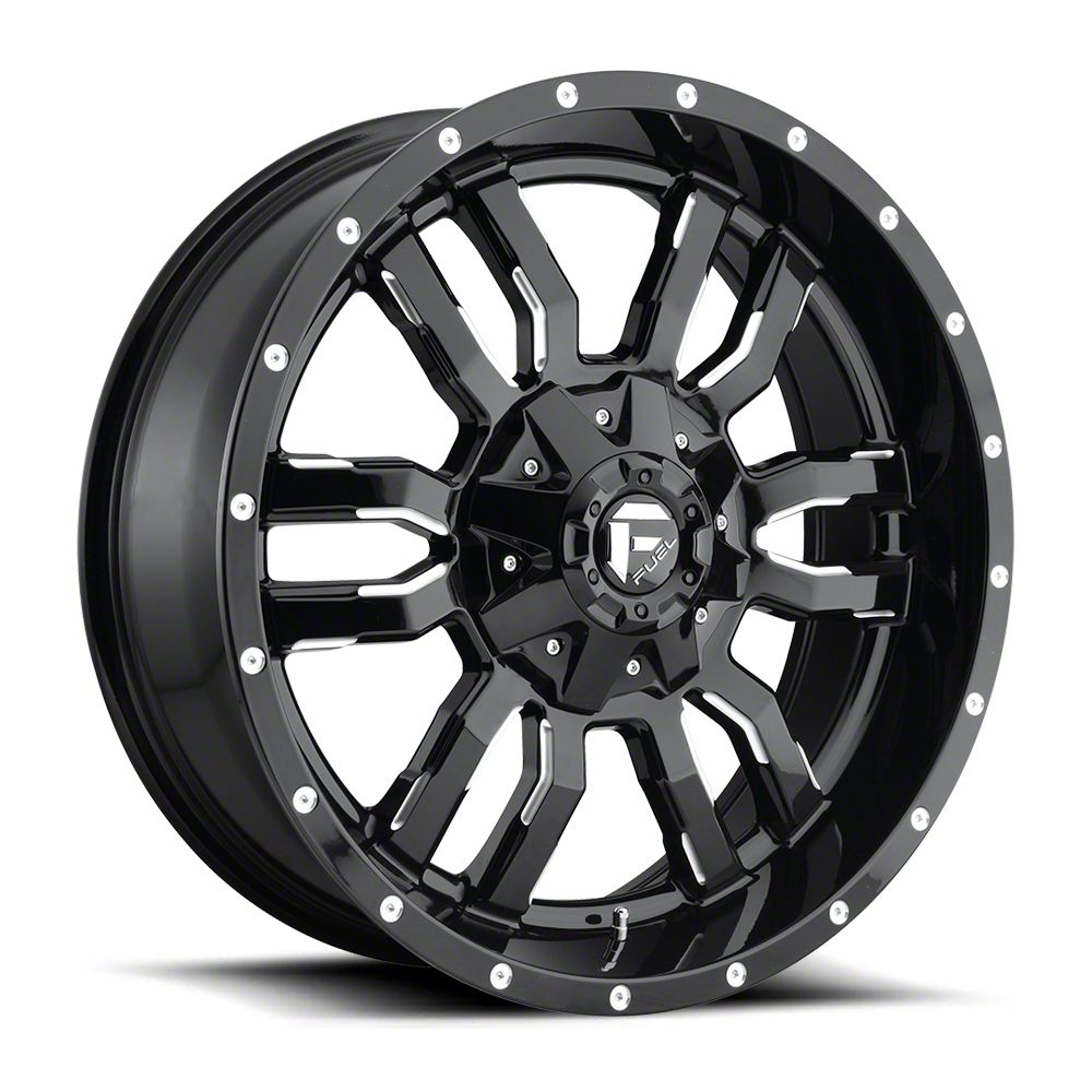 Fuel Wheels Sierra 1500 Sledge Gloss Black Milled 6-Lug Wheel; 20x9 ...