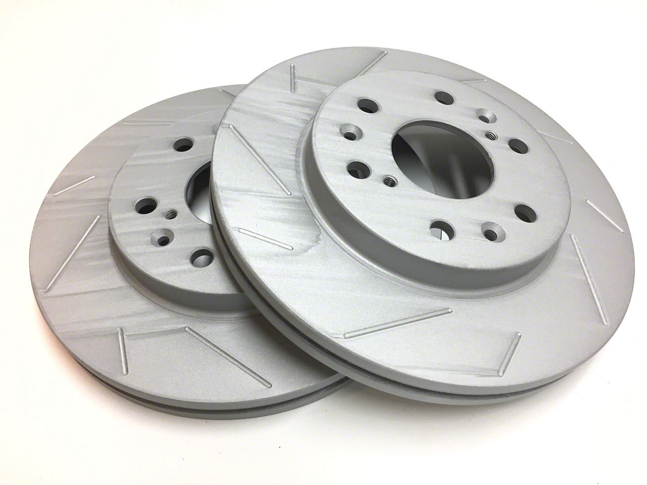 SP Performance Sierra 1500 Slotted Rotors with Gray ZRC Coating; Front