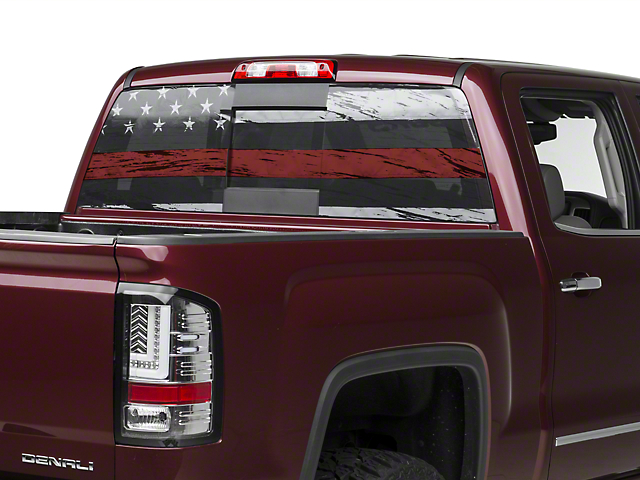 Truck Back Window Decals >> Perforated Real Flag Rear Window Decal W Red Line 07 19 Sierra 1500 Truck Back Window Decals >> Perforated Real Flag Rear Window Decal W Red Line 07 19 Sierra 1500